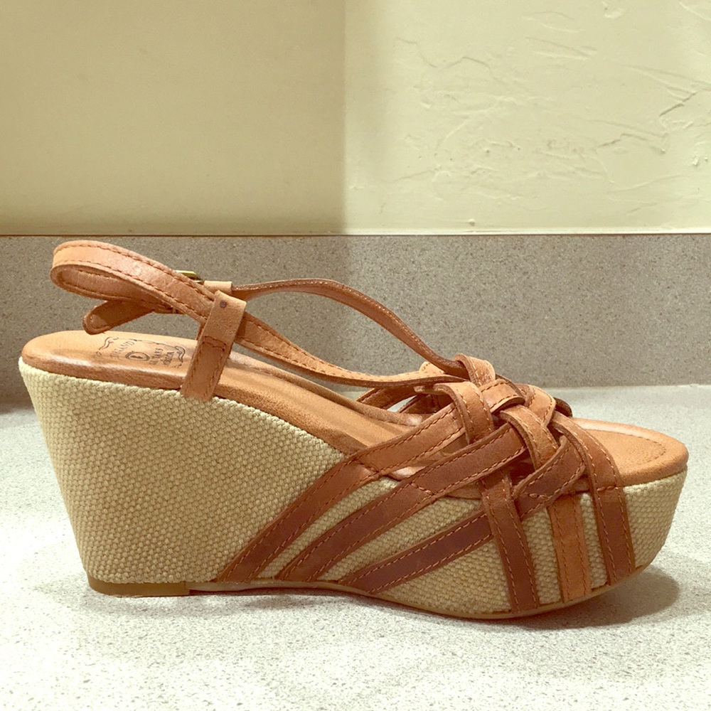 Lucky Brand Wedge Espadrille Leather Sandals - Picture 2 of 4